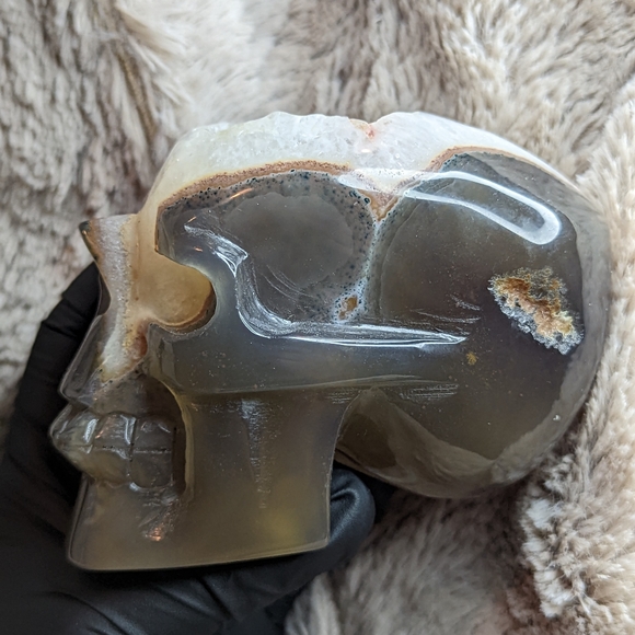 Large Druzy Agate Skull - Picture 4 of 8